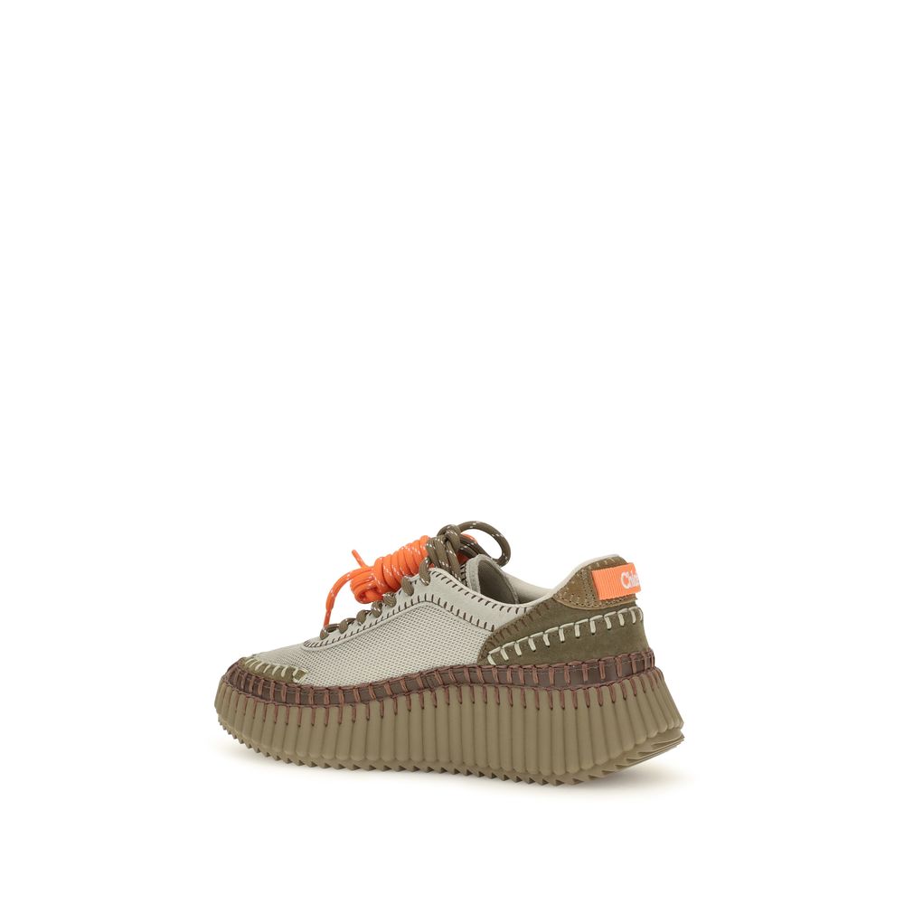 Chloé Bicolor Polyurethane Athletic Sneakers