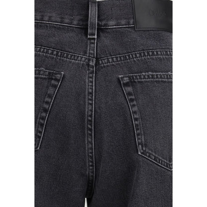 Chloé Black Cotton High-Waisted Jeans
