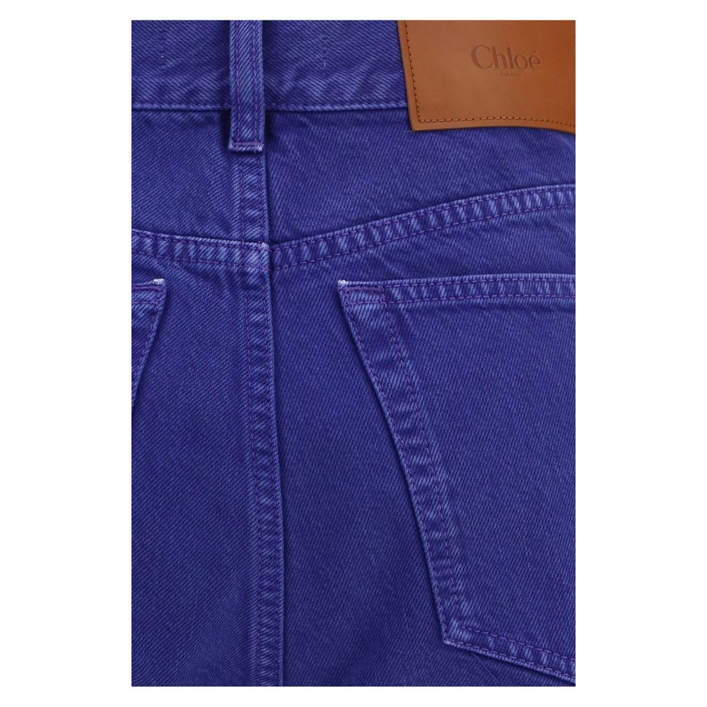 Chloé Blue Cotton Straight-Leg Jeans