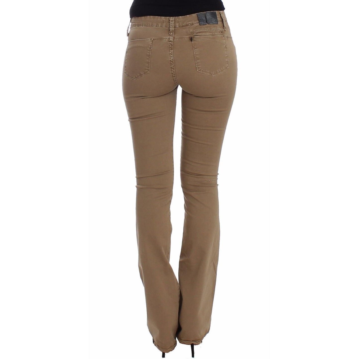 Costume National Beige Straight Leg Denim Pants Stretch Jeans