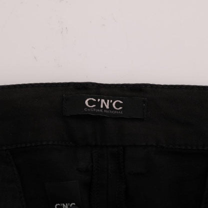 Costume National Black Slim Fit Cotton Stretch Pants