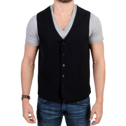 Costume National Black wool blend casual vest