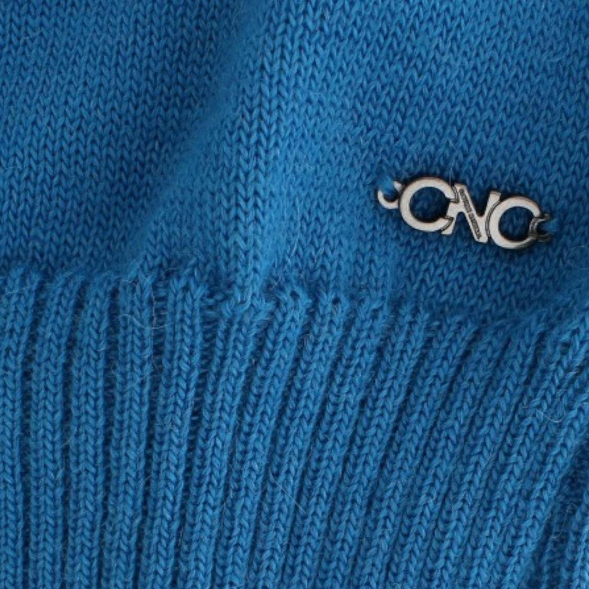 Costume National Blue knitted scoopneck sweater