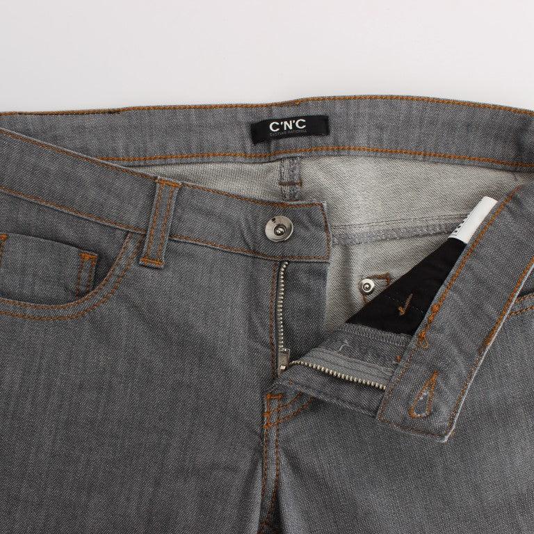 Costume National Gray Cotton Regular Fit Denim Jeans
