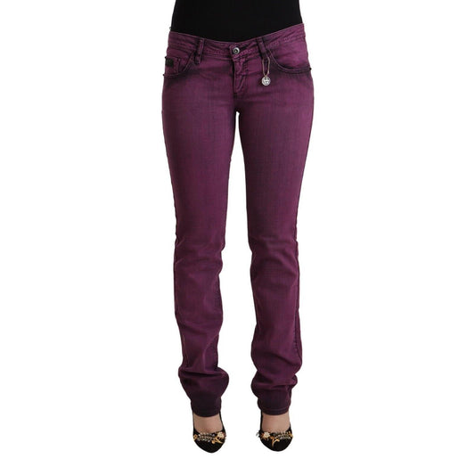 Costume National Purple Cotton Stretch Slim Fit Denim Jeans