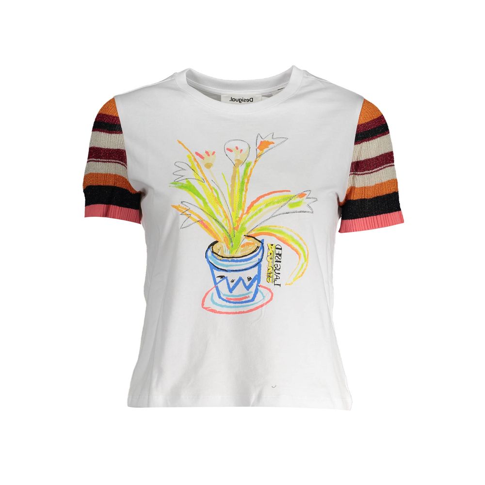Desigual Bianco Cotton Women T-Shirt
