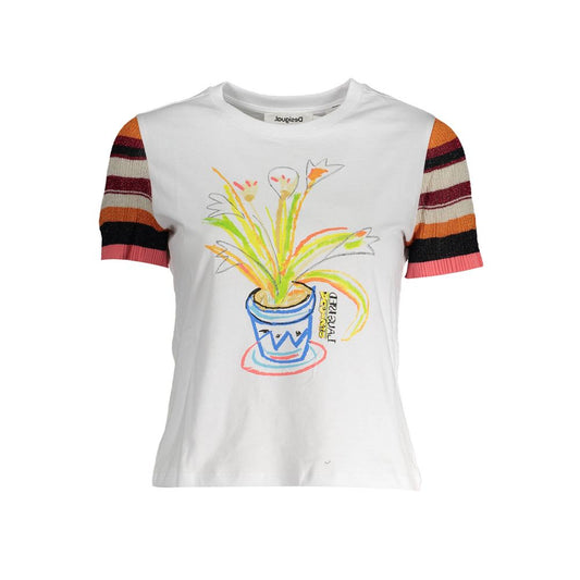 Desigual Bianco Cotton Women T-Shirt