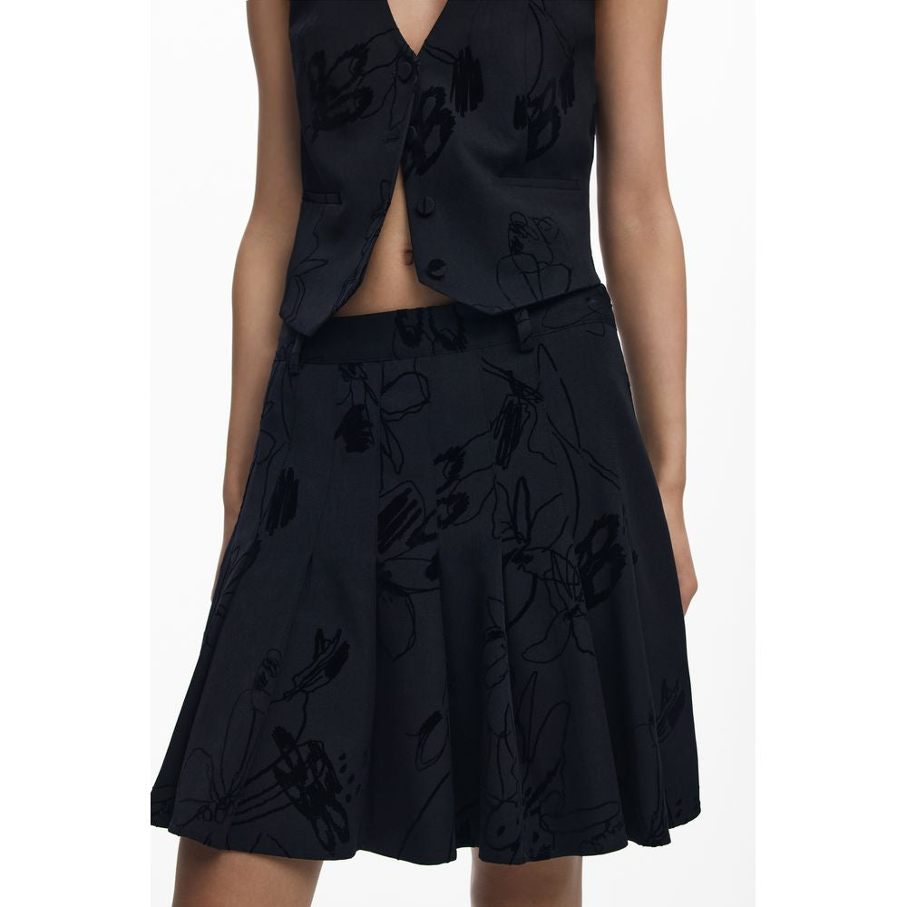Desigual Black Polyester Skirt