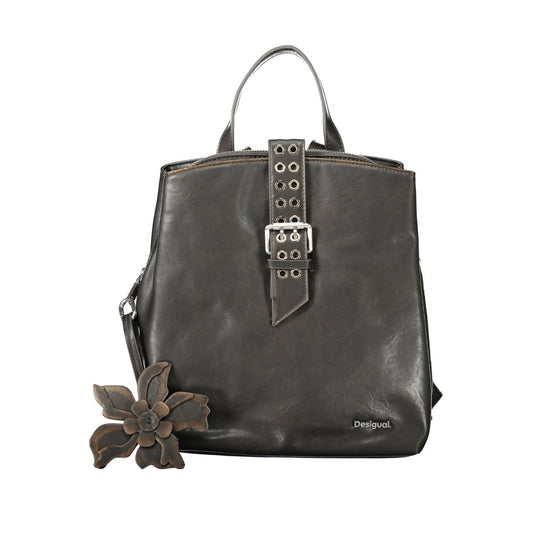 Desigual DE-43323 black polyurethane backpack for women