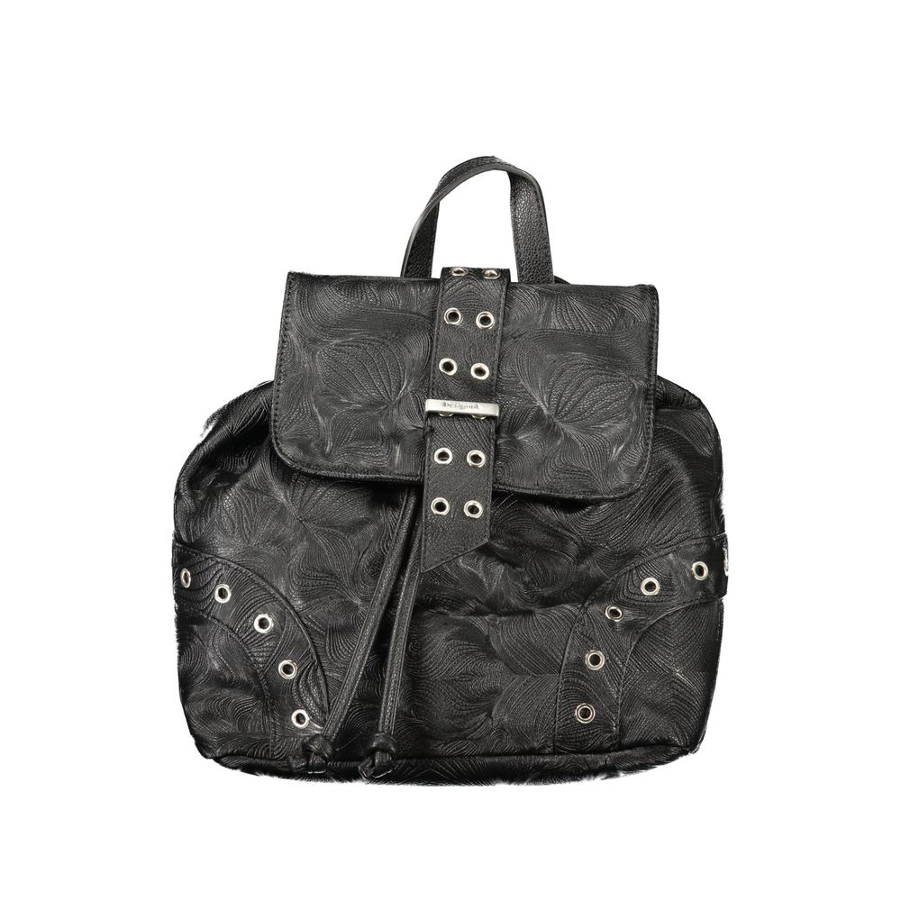 Desigual DE-43378 black polyurethane backpack for women