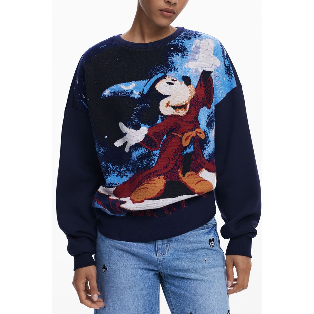 Desigual Blue Cotton Sweater