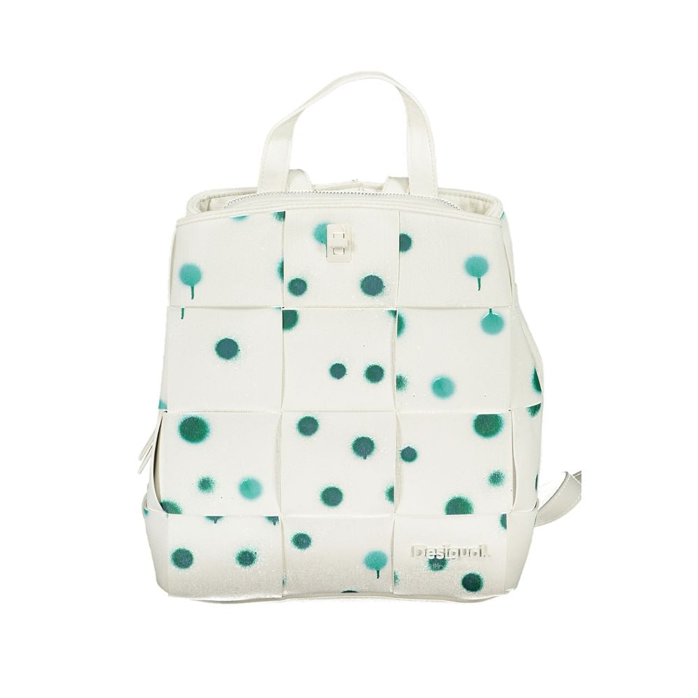 Desigual DE-28941 white polyurethane backpack for women