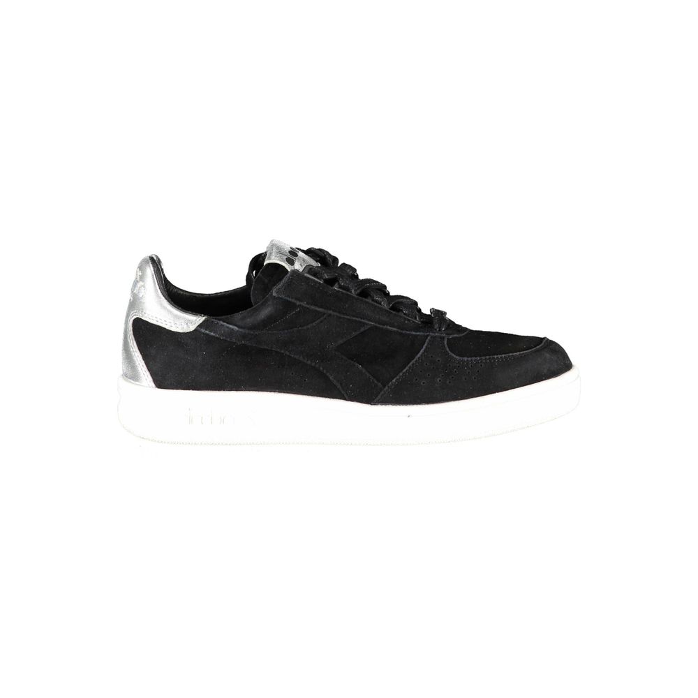 Diadora Black Leather Women Sneakers