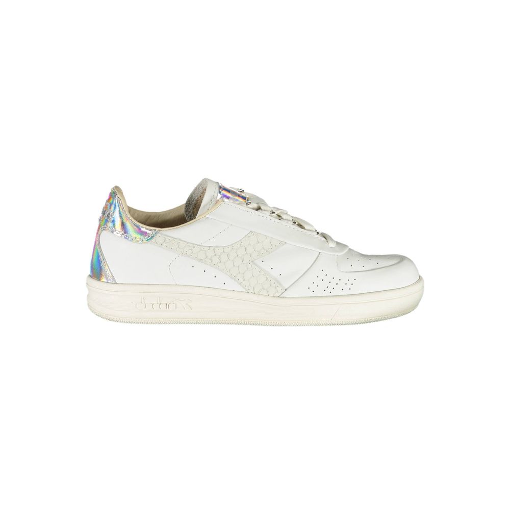 Diadora White Fabric Sneakers