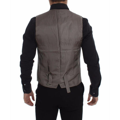 Dolce & Gabbana Beige Cotton Stretch Dress Vest Blazer