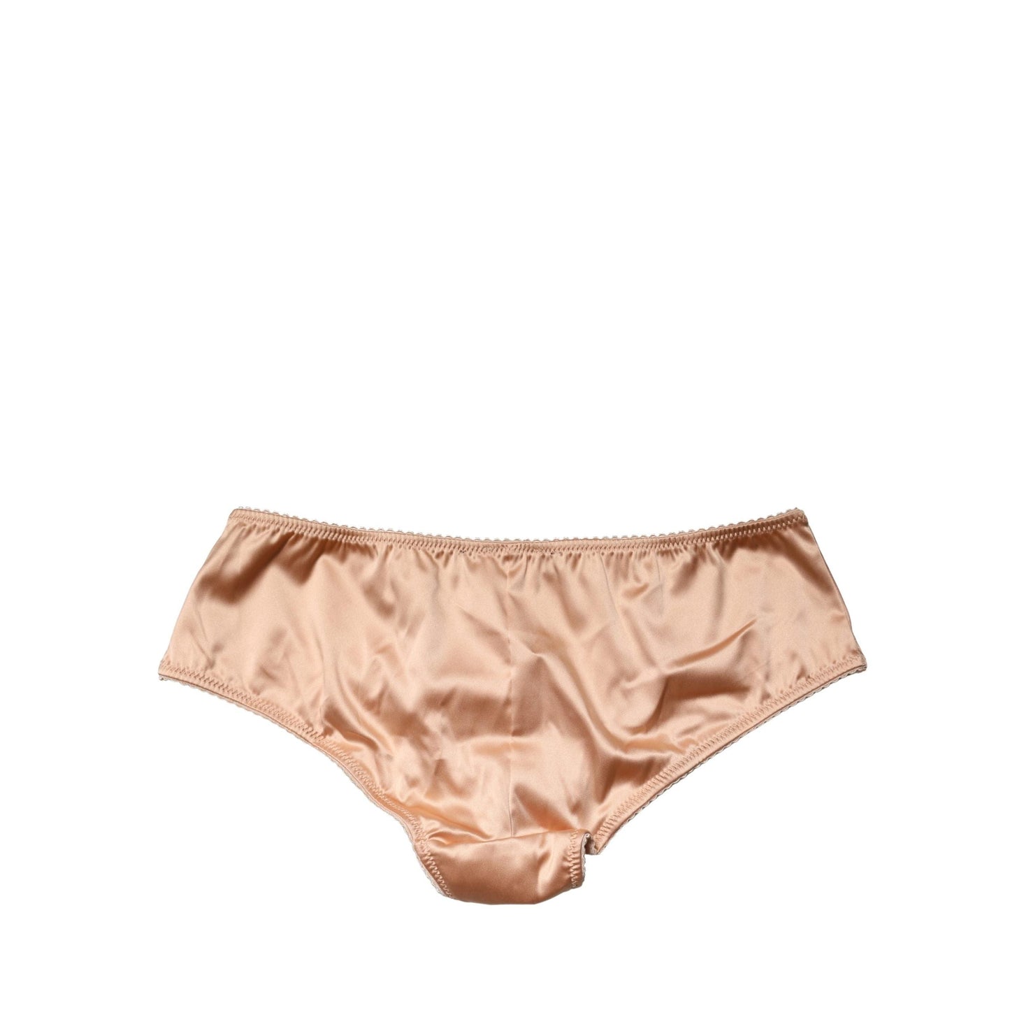 Dolce & Gabbana Beige Silk Stretch Mid Waist Brief Panty Underwear
