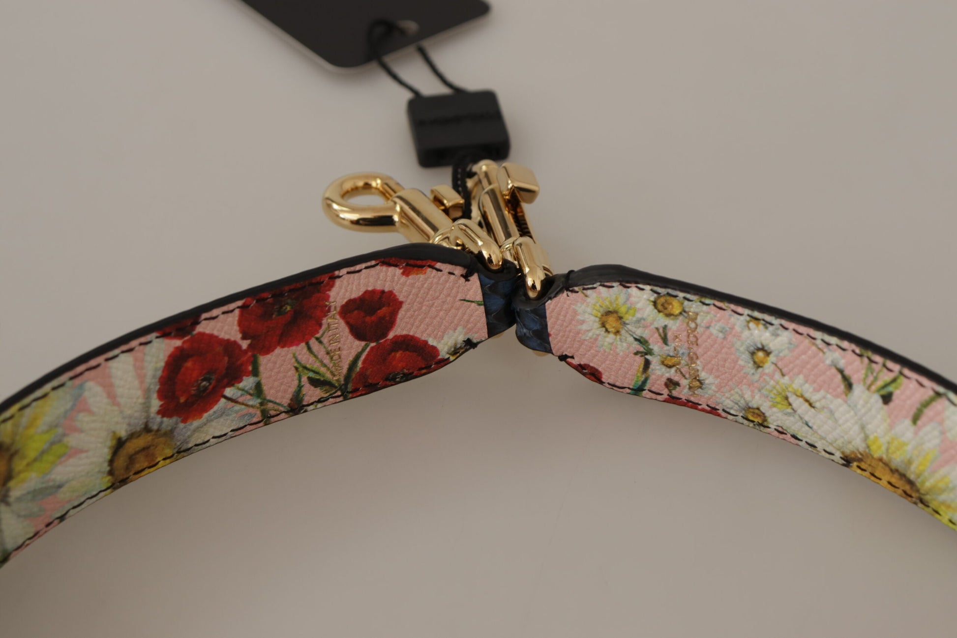 Dolce & Gabbana Blå Exotic Læder Krystals Reversible Skulder Strap