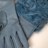 Dolce & Gabbana Blå Læder Handsker-Modeoutlet