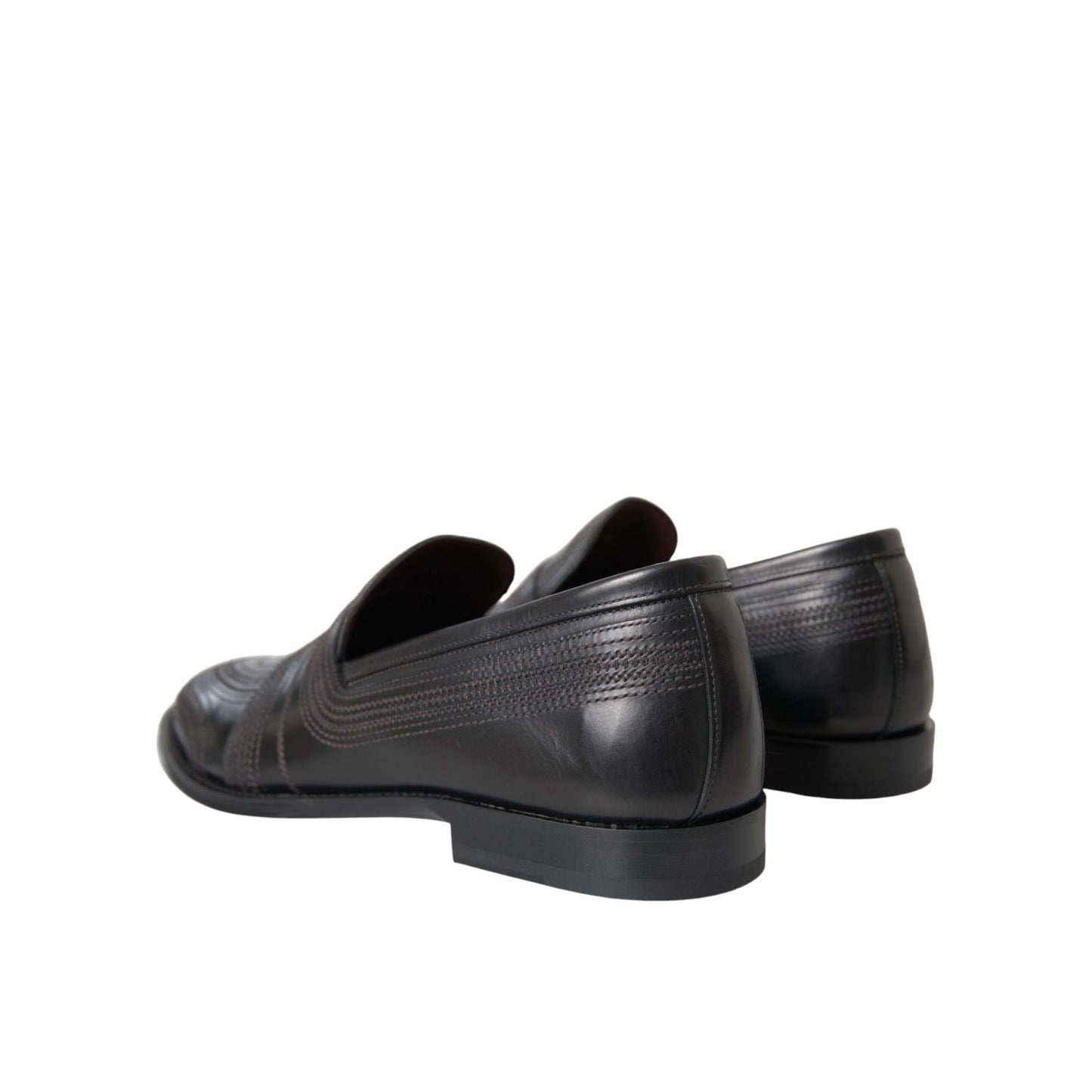 Dolce & Gabbana Black Brown Leather Loafer Men Dress Shoes