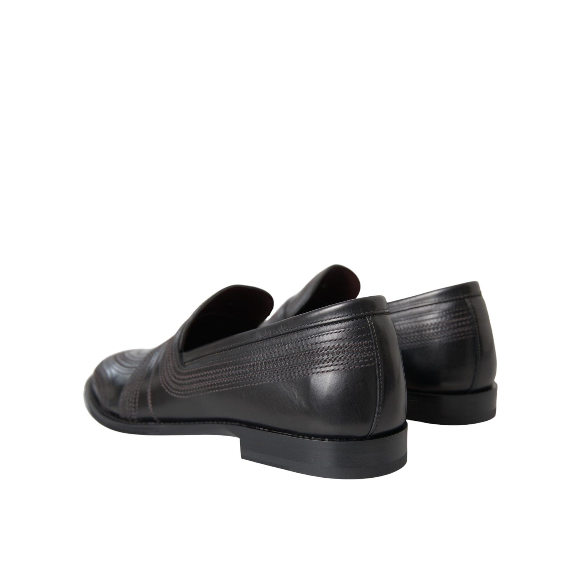 Dolce & Gabbana Black Brown Leather Loafer Men Dress Shoes