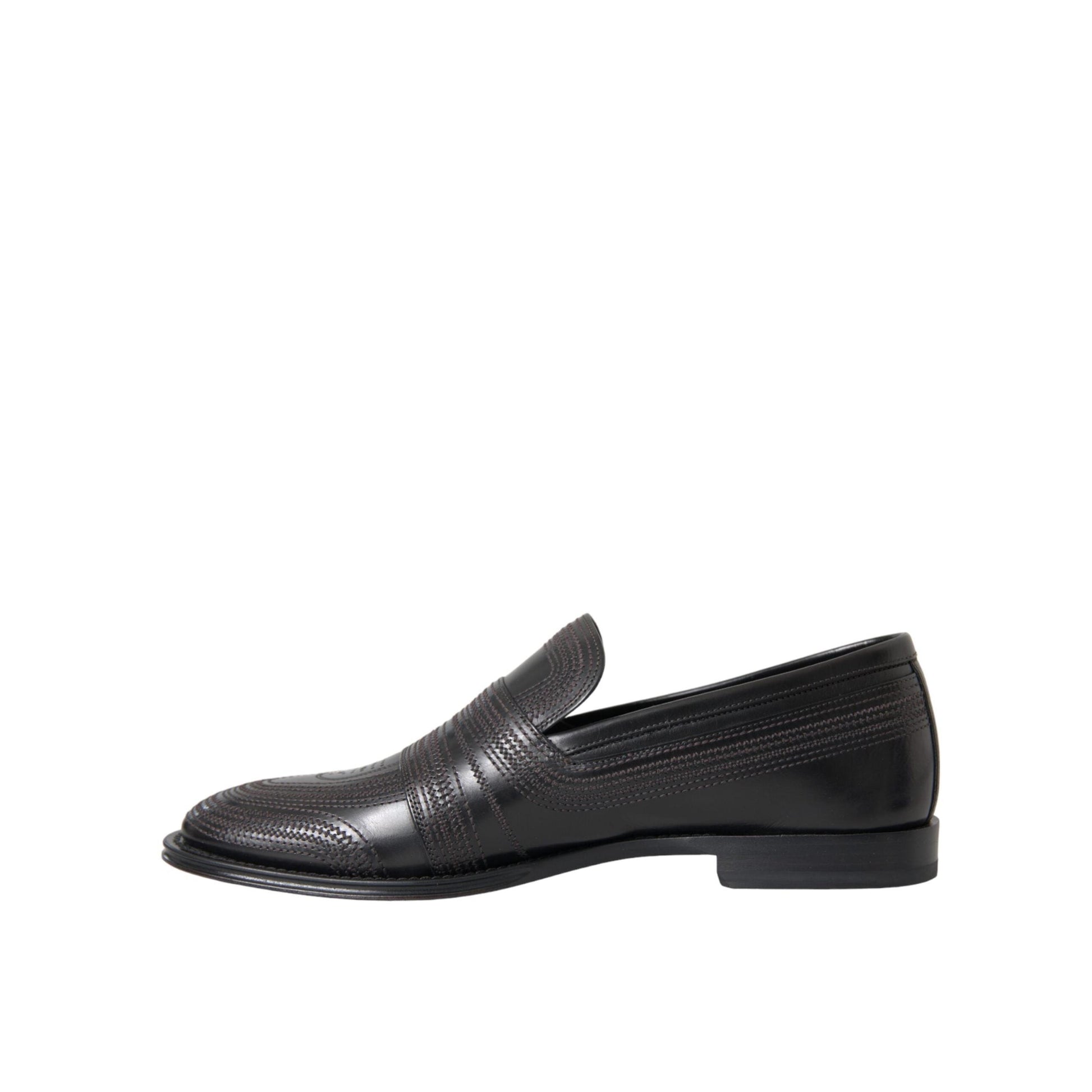 Dolce & Gabbana Black Brown Leather Loafer Men Dress Shoes