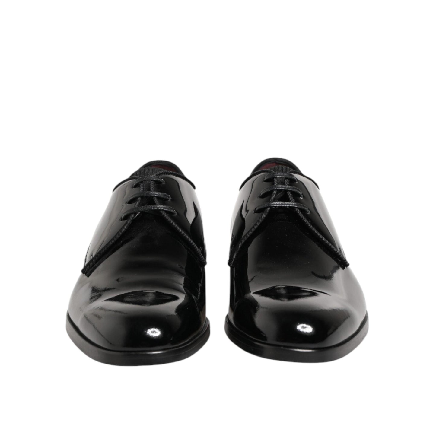 Dolce & Gabbana Black Calfskin Leather Derby Dress Shoes