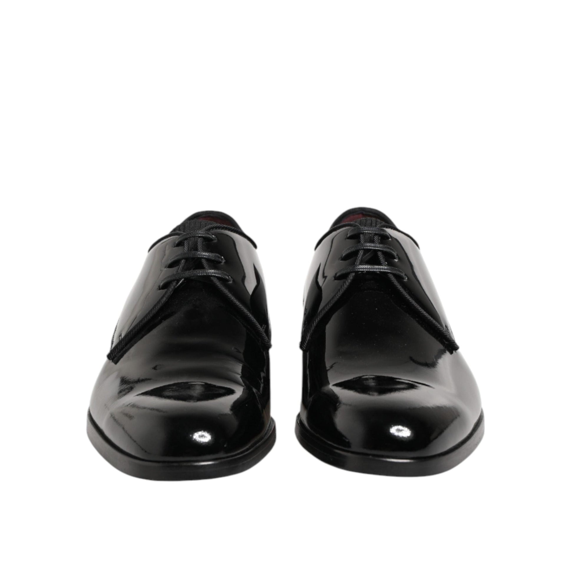 Dolce & Gabbana Black Calfskin Leather Derby Dress Shoes