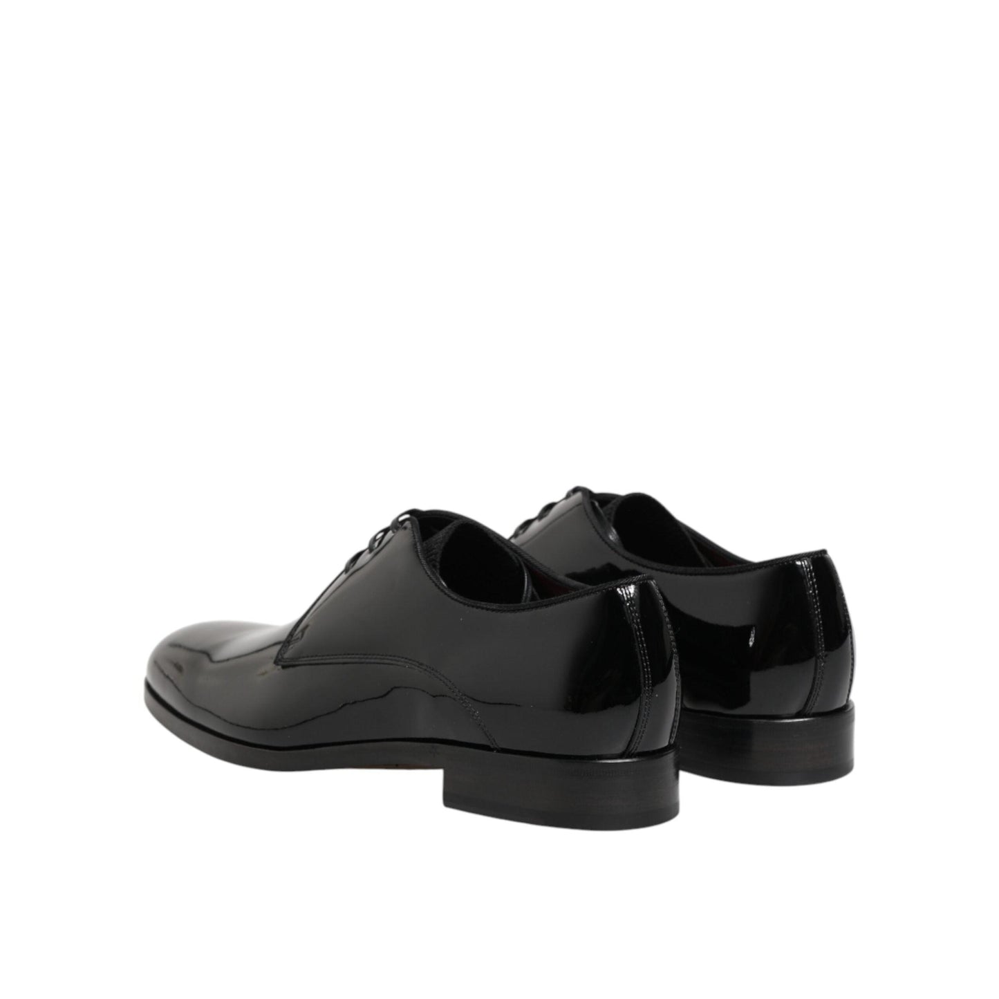 Dolce & Gabbana Black Calfskin Leather Derby Dress Shoes