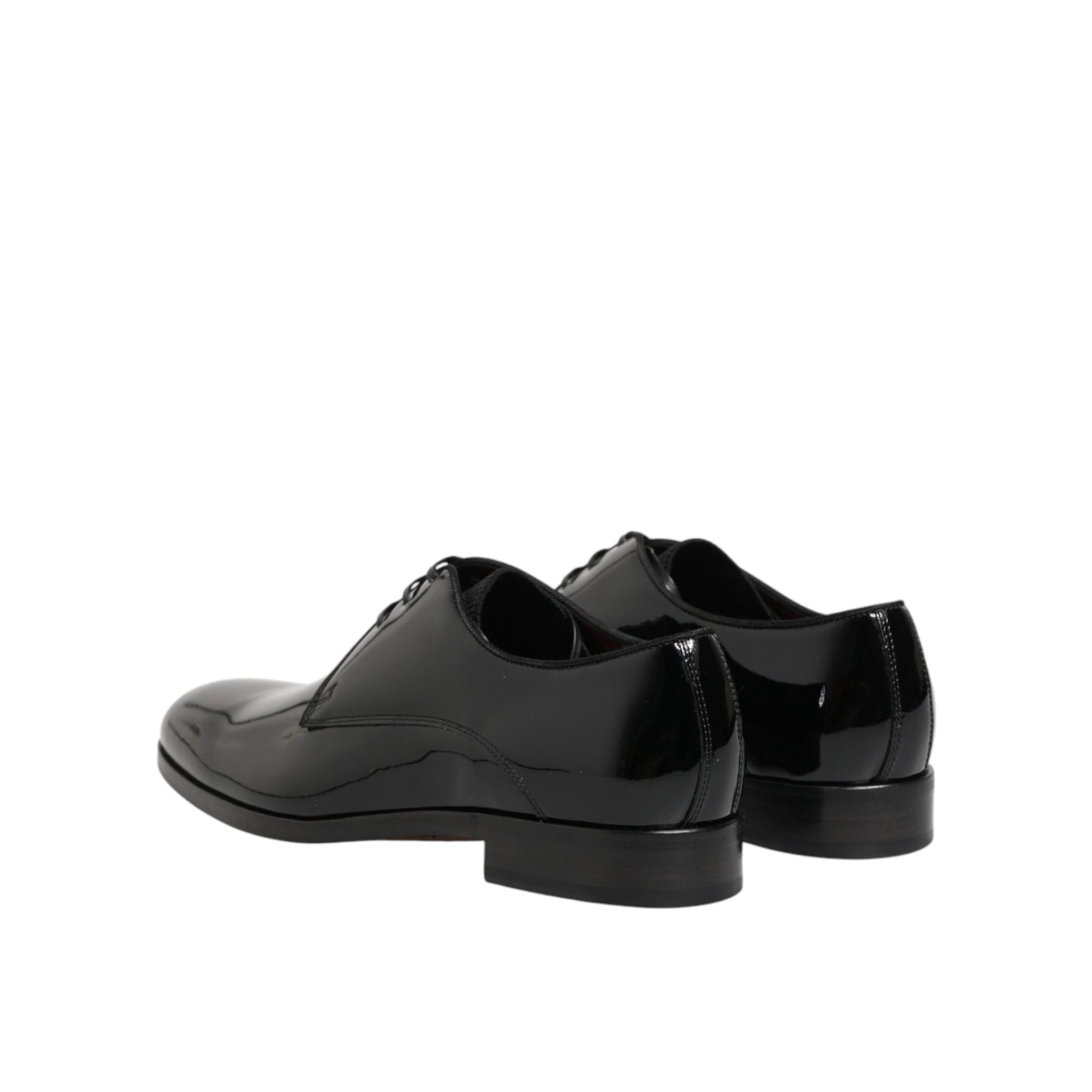 Dolce & Gabbana Black Calfskin Leather Derby Dress Shoes