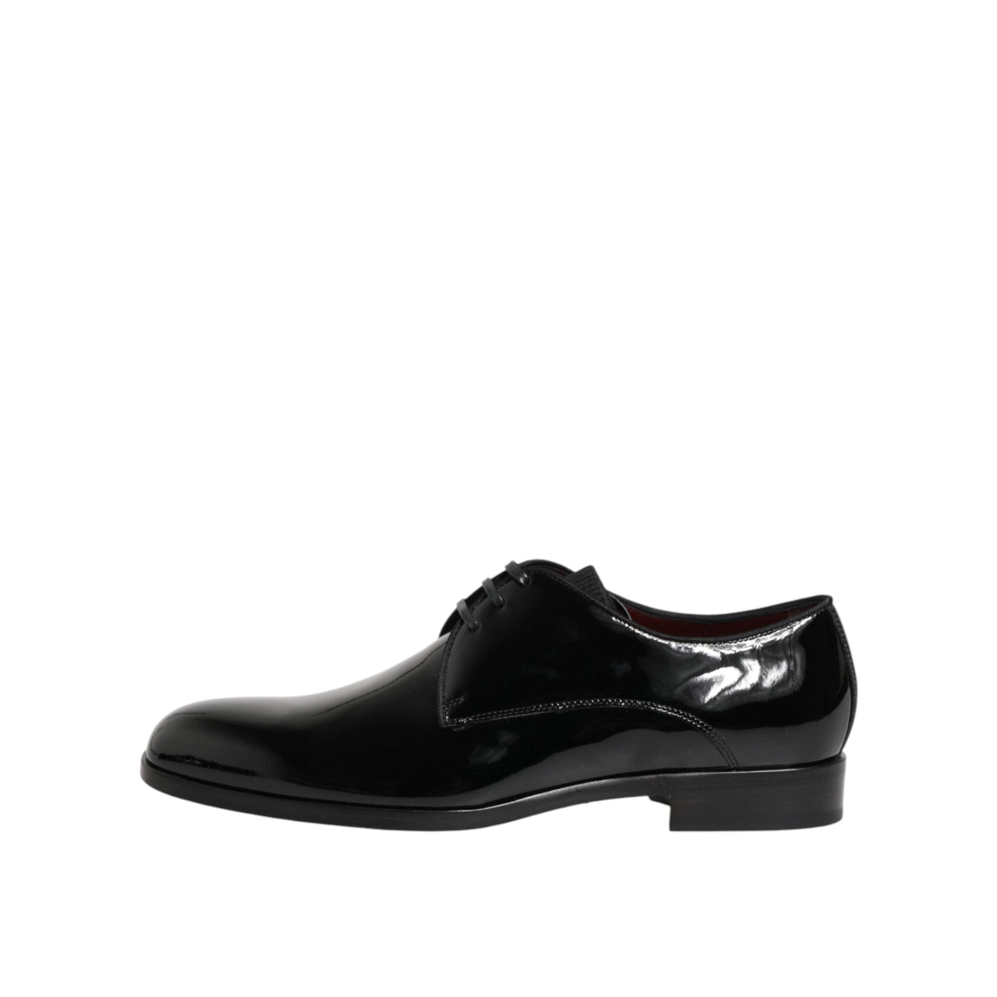 Dolce & Gabbana Black Calfskin Leather Derby Dress Shoes