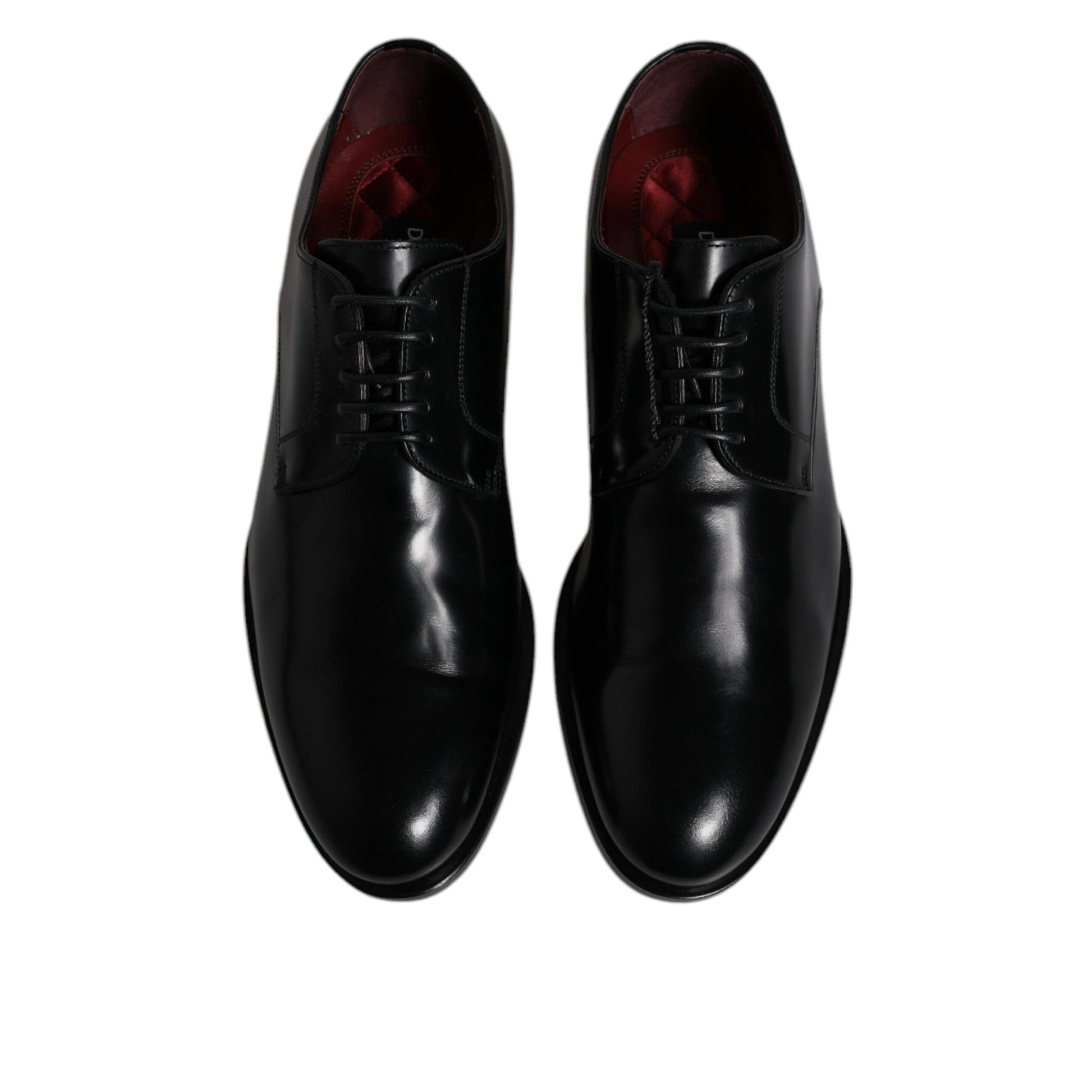 Dolce & Gabbana Black Calfskin Leather Derby Lace Up Formal Dress Shoes