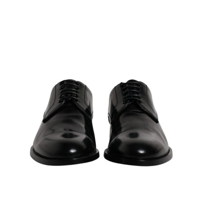 Dolce & Gabbana Black Calfskin Leather Derby Lace Up Formal Dress Shoes