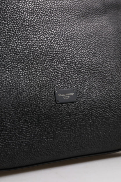 Dolce & Gabbana Black Calfskin Leather Hand Shoulder Duffle Bag