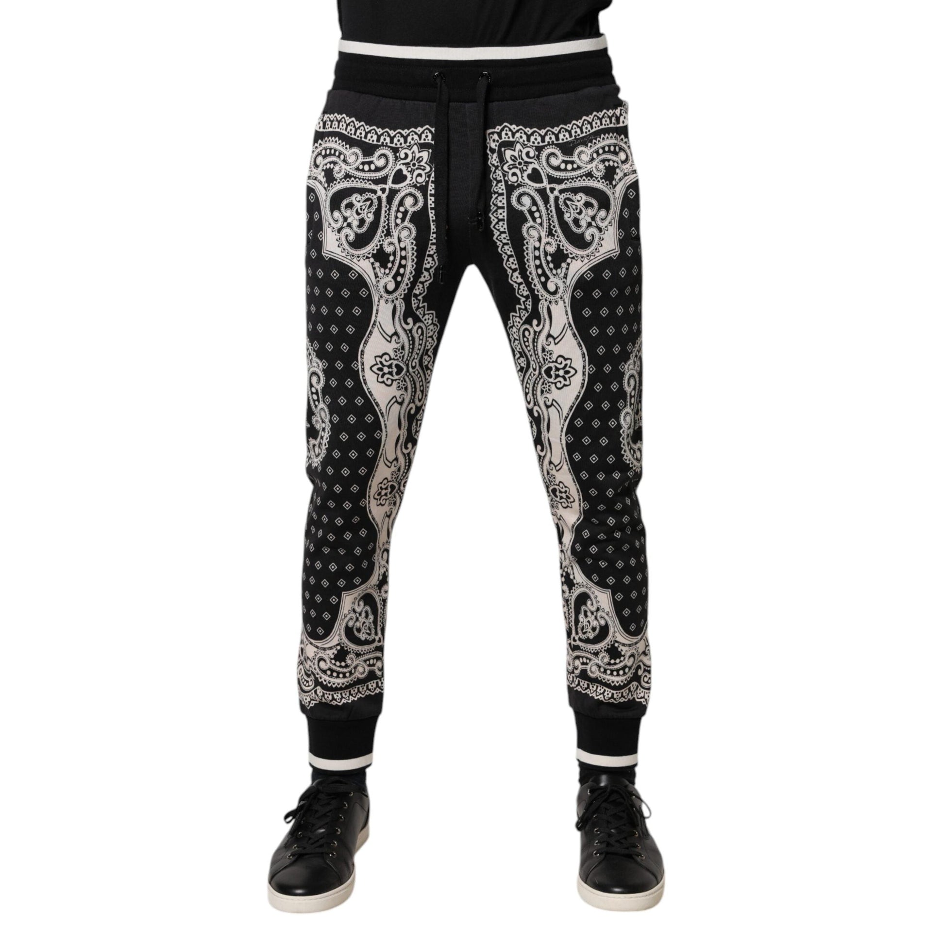 Dolce & Gabbana Black Cotton Bandana Jogger Sweatpants Pants