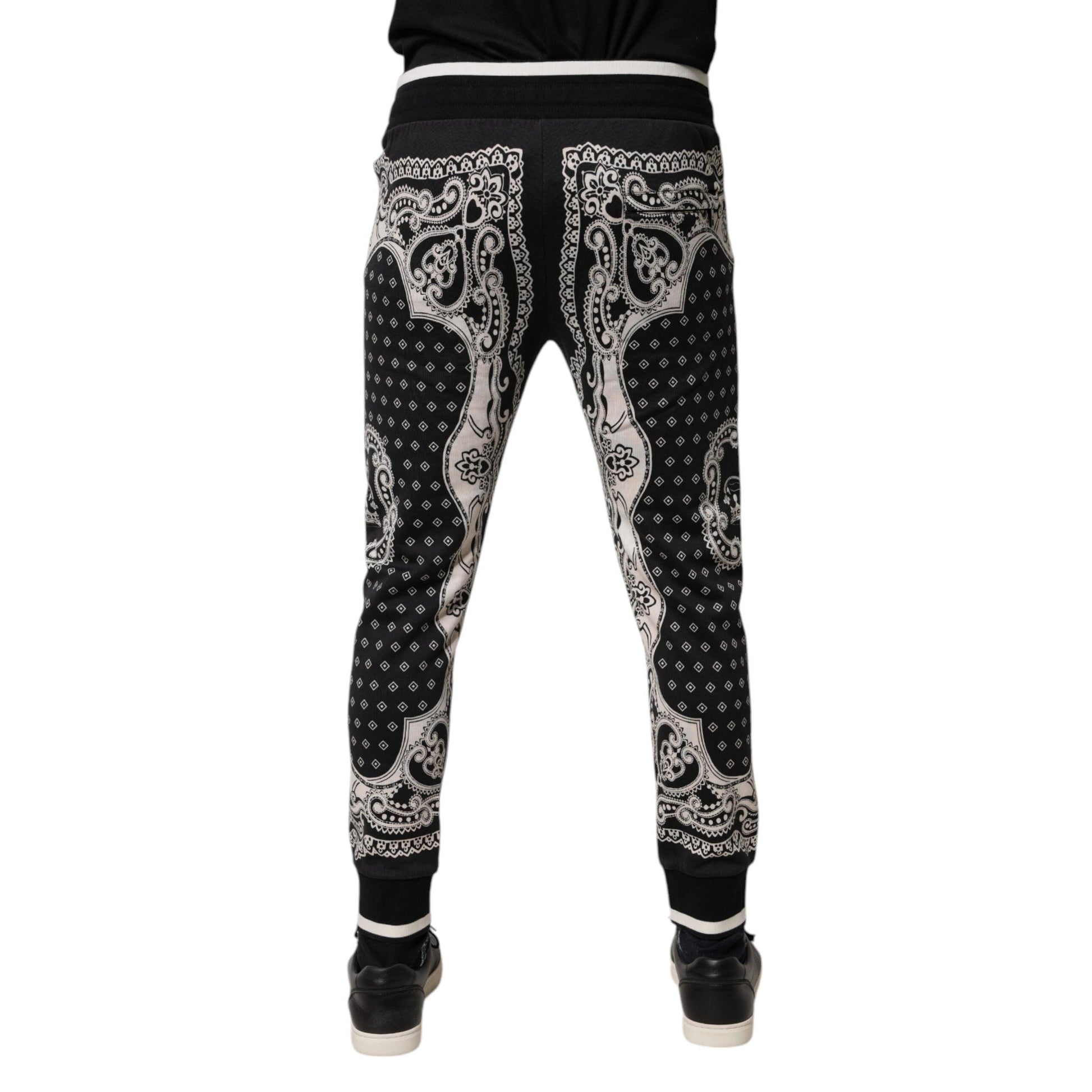 Dolce & Gabbana Black Cotton Bandana Jogger Sweatpants Pants