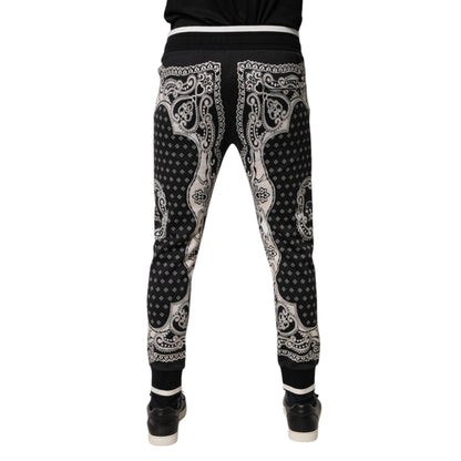 Dolce & Gabbana Black Cotton Bandana Jogger Sweatpants Pants