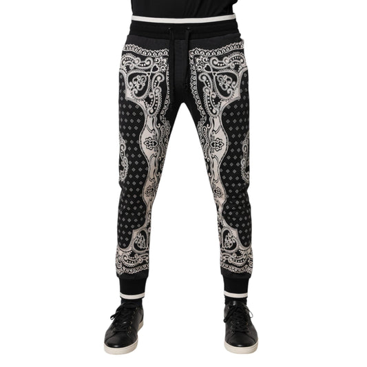 Dolce & Gabbana Black Cotton Bandana Jogger Sweatpants Pants