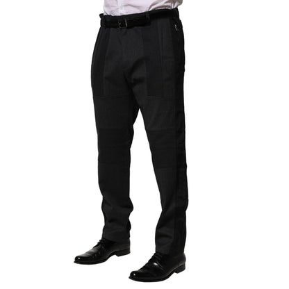 Dolce & Gabbana Black Cotton Dress Slim Formal Pants