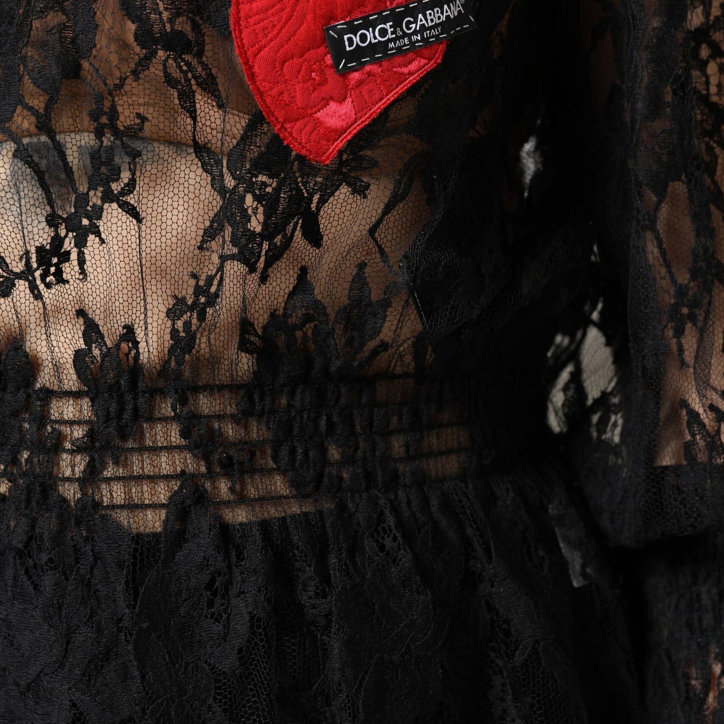 Dolce & Gabbana Black Cotton Floral Lace Women Blouse Top