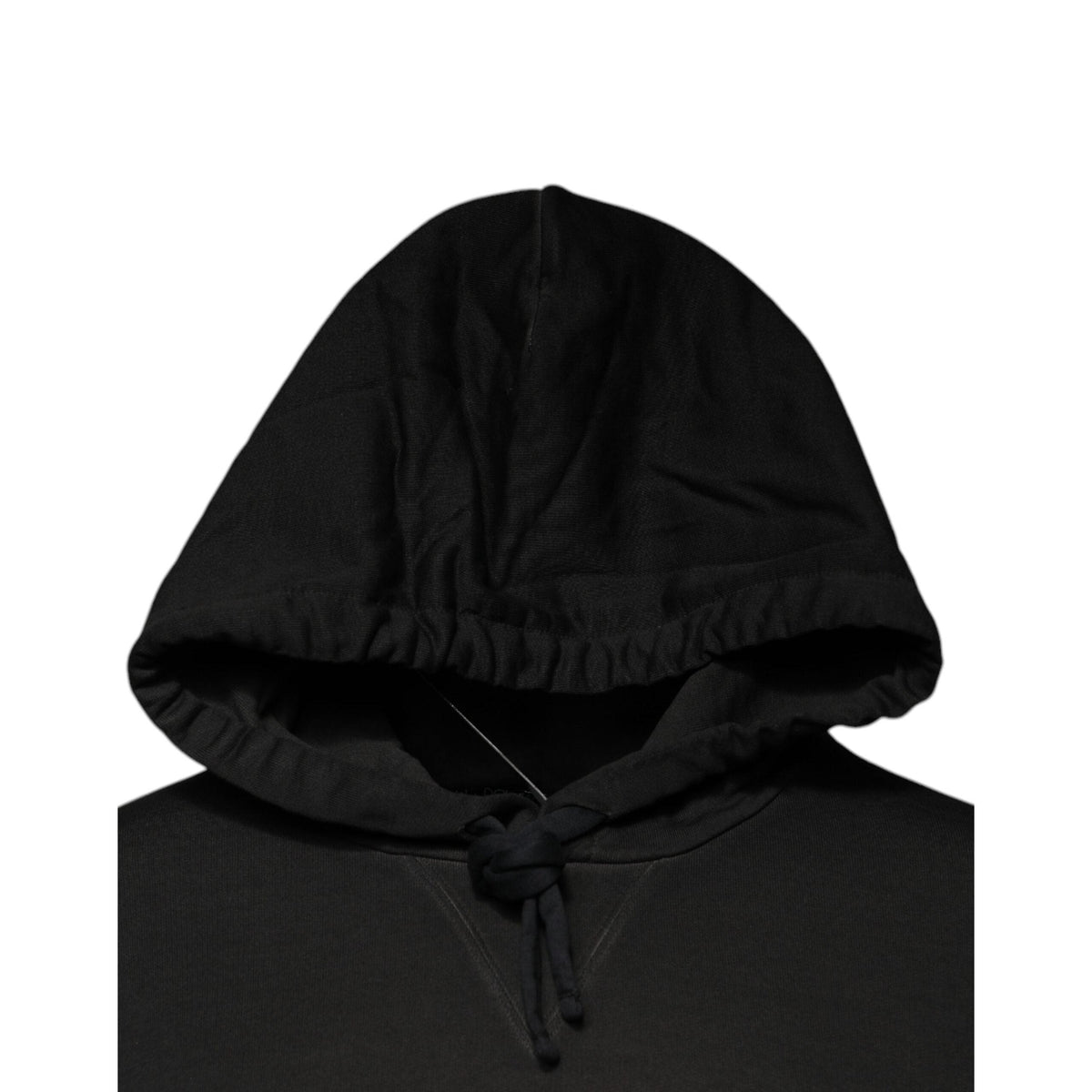 Dolce & Gabbana Black Cotton Hooded DG Shield Pullover Sweater