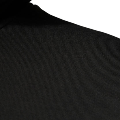 Dolce & Gabbana Black Cotton Hooded DG Shield Pullover Sweater