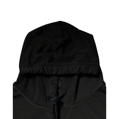 Dolce & Gabbana Black Cotton Hooded DG Shield Pullover Sweater