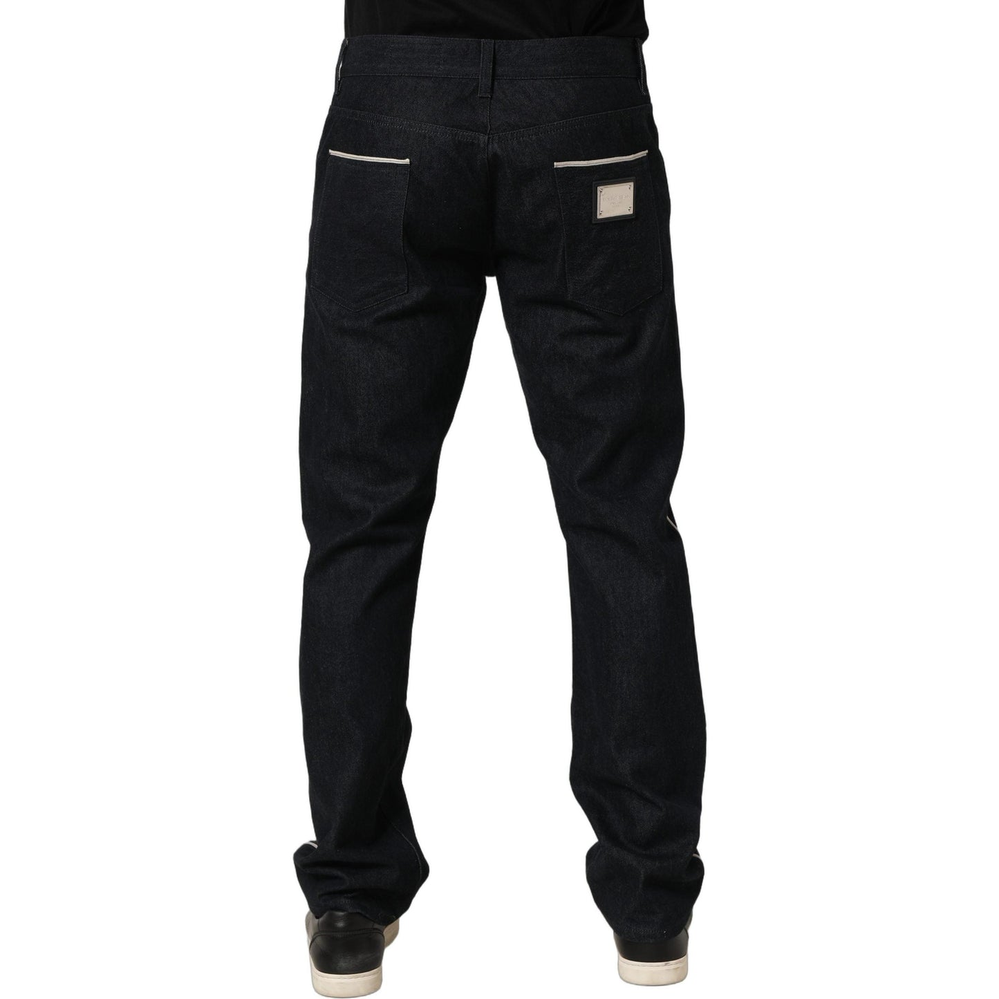 Dolce & Gabbana Black Cotton Mid Waist Classic Men Denim Jeans