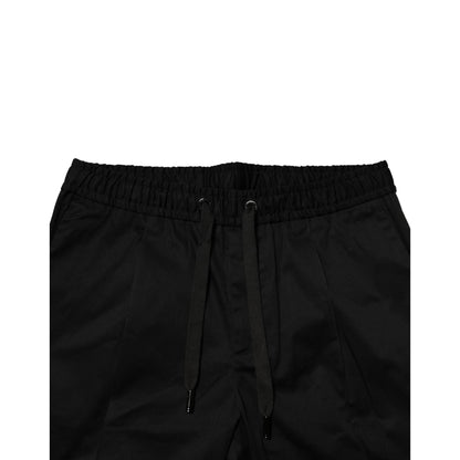 Dolce & Gabbana Black Cotton Mid Waist Jogger Pants