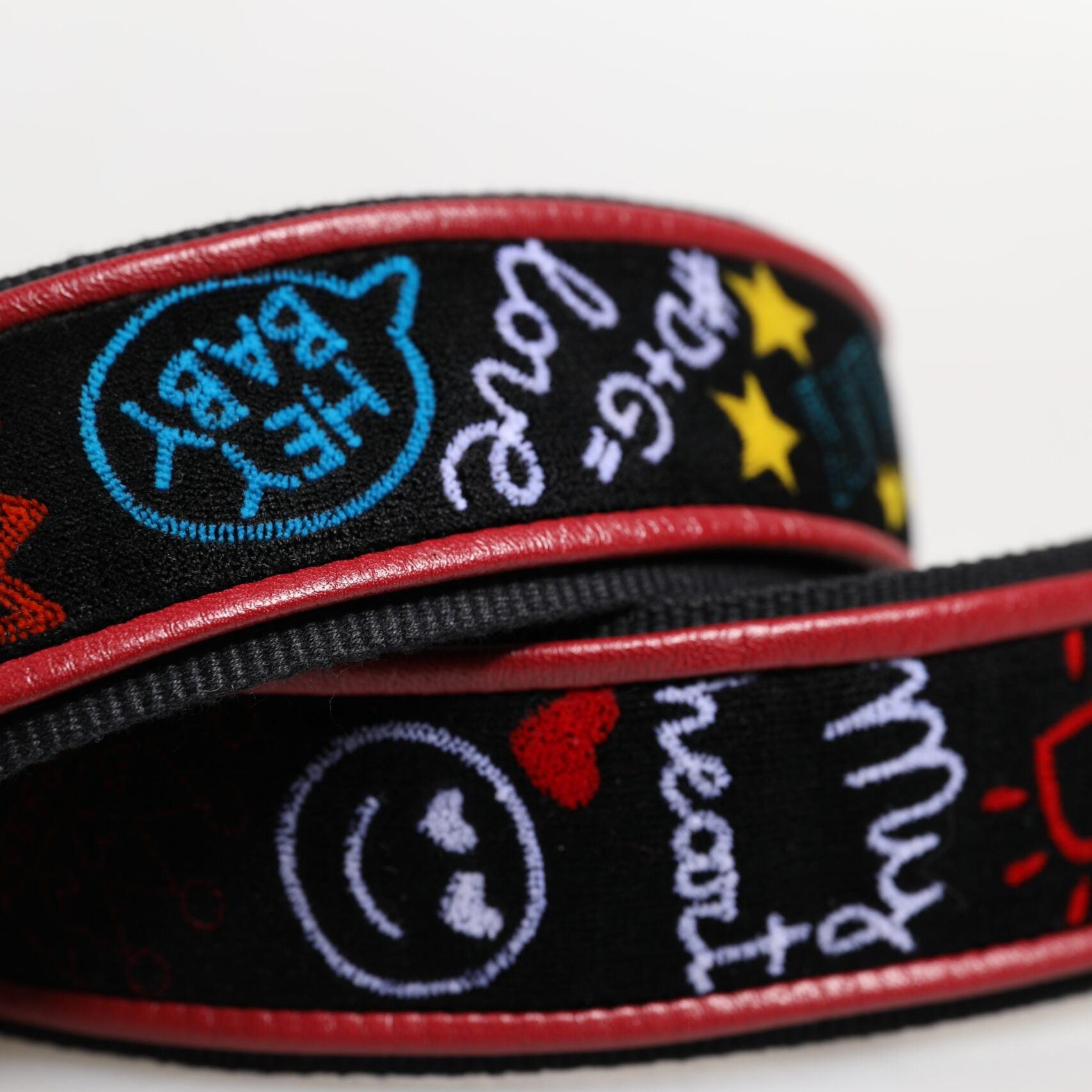 Dolce & Gabbana Black Cotton Printed Women Bag Accessory Shoulder Strap