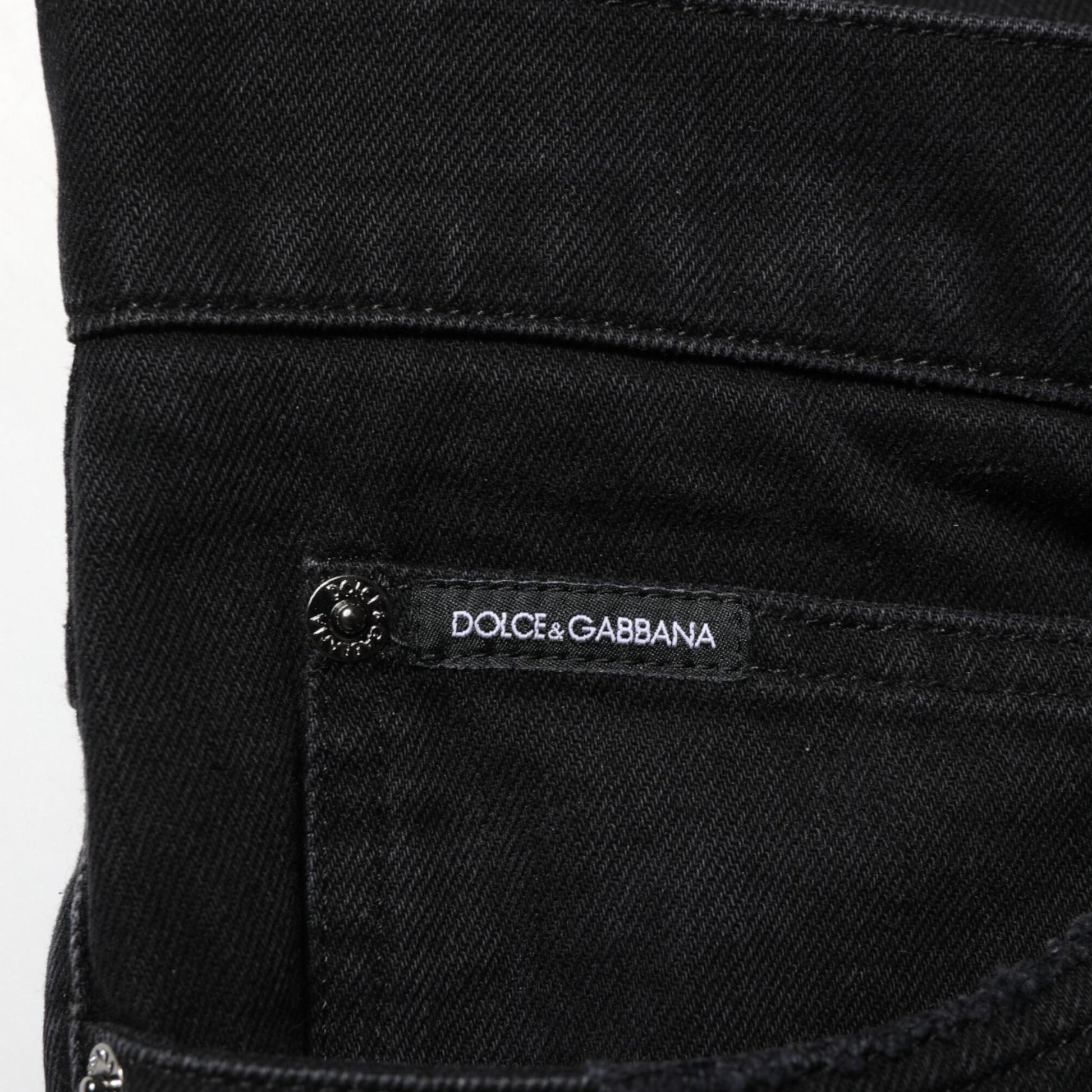 Dolce & Gabbana Black Cotton Regular Denim Men Trouser Jeans