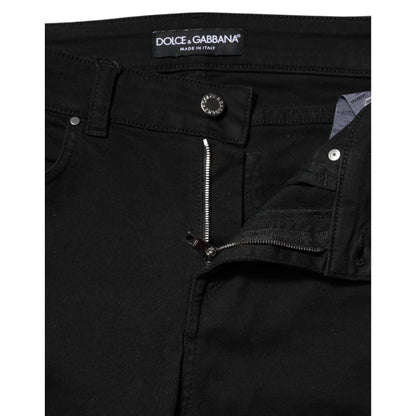 Dolce & Gabbana Black Cotton Skinny Mid Waist Denim Jeans