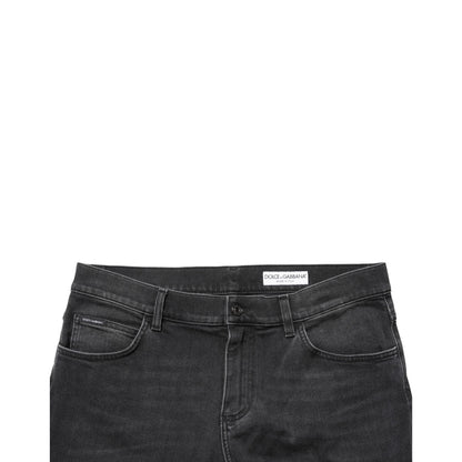 Dolce & Gabbana Black Cotton Stretch Regular SkinnyDenim Jeans