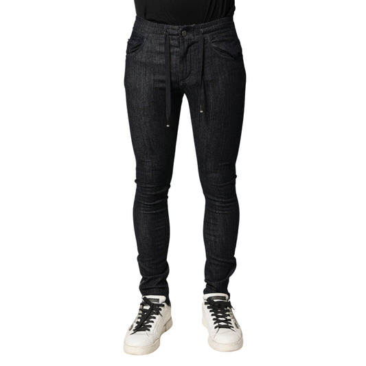 Dolce & Gabbana Black Cotton Stretch Skinny Denim Men Jeans