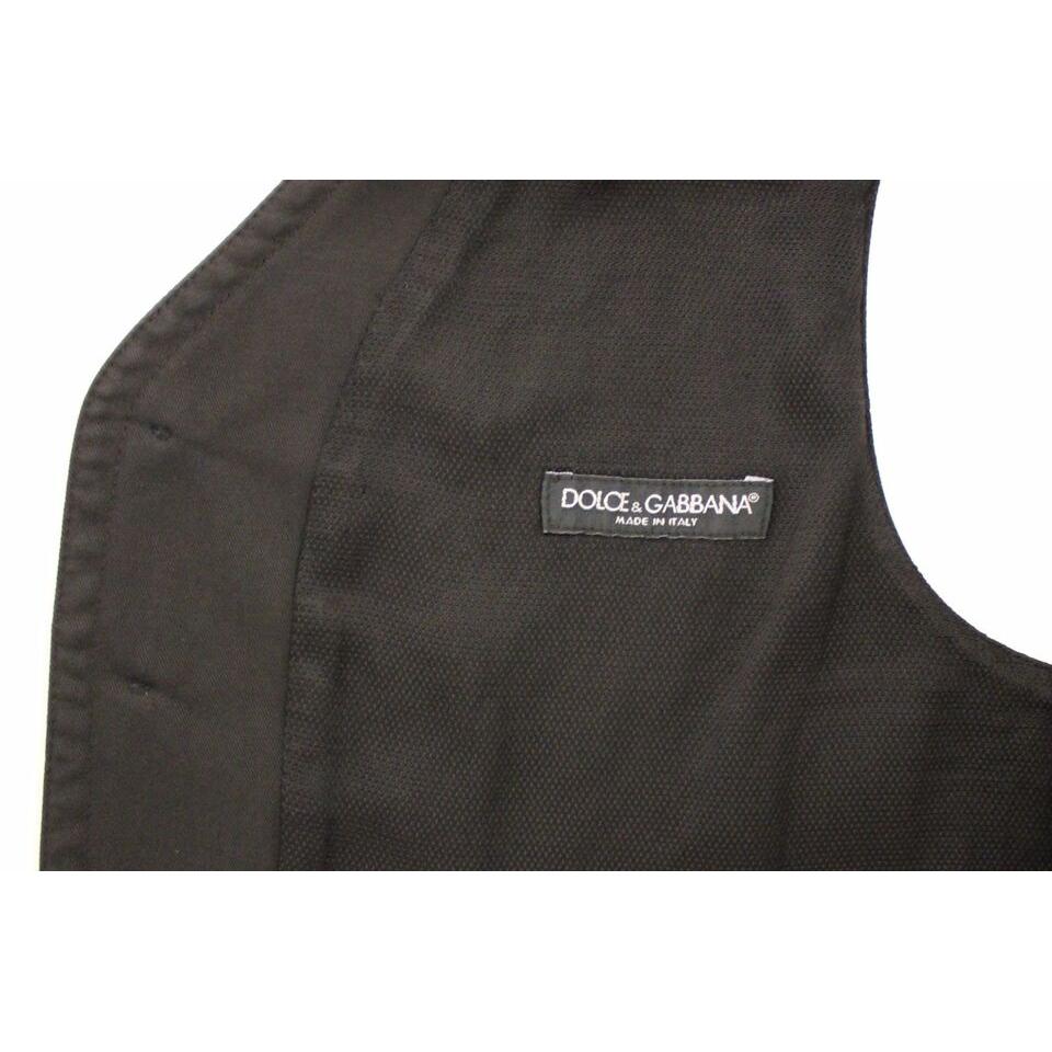 Dolce & Gabbana Black Cotton Viscose Dress Vest Blazer